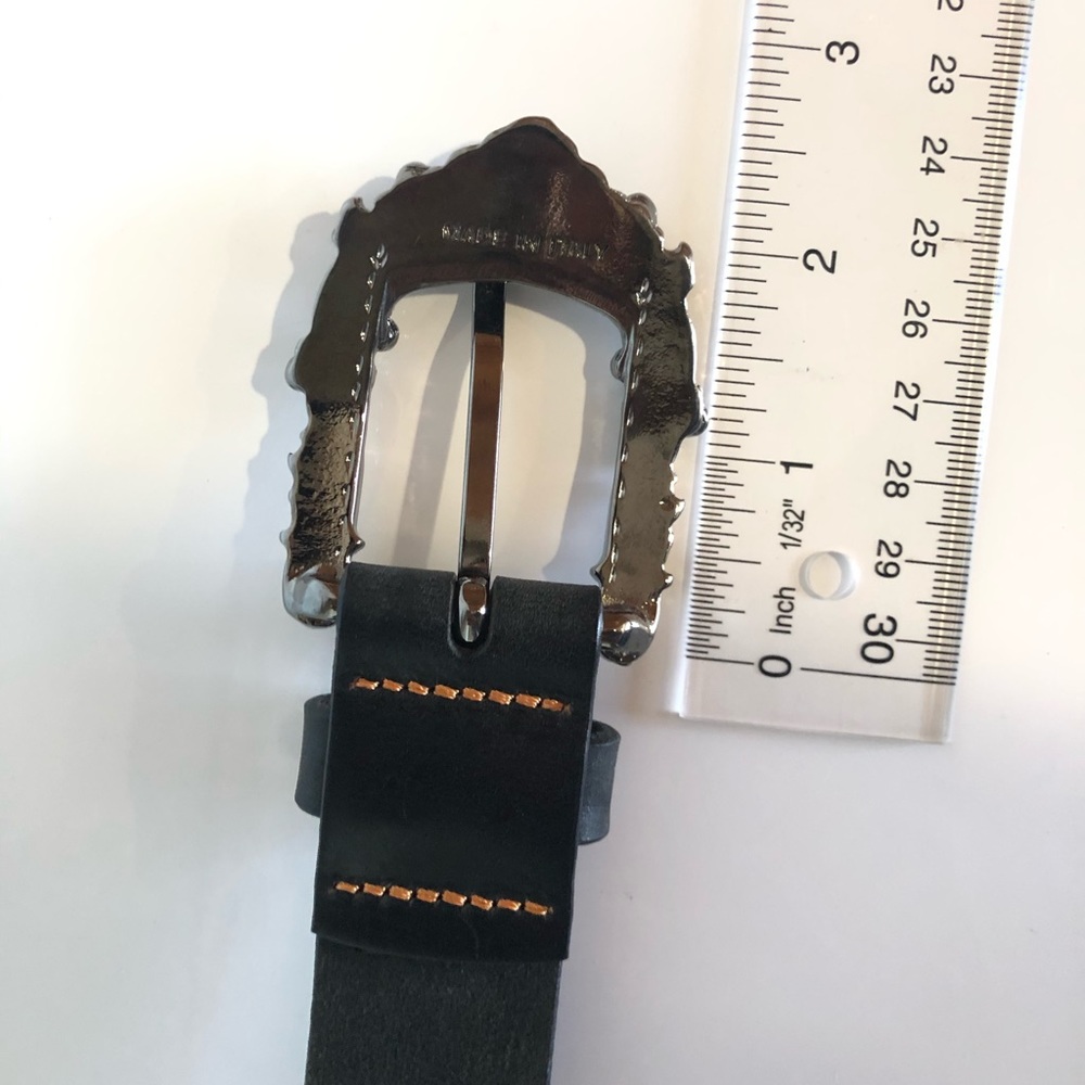 NWT Hugo Boss Orange Gunmetal Baroque Buckle belt - Picture 8 of 10